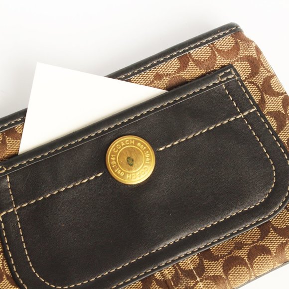 Coach Signature Wristlet Slim Clutch Bag Vintage 90s - Picture 4 of 8